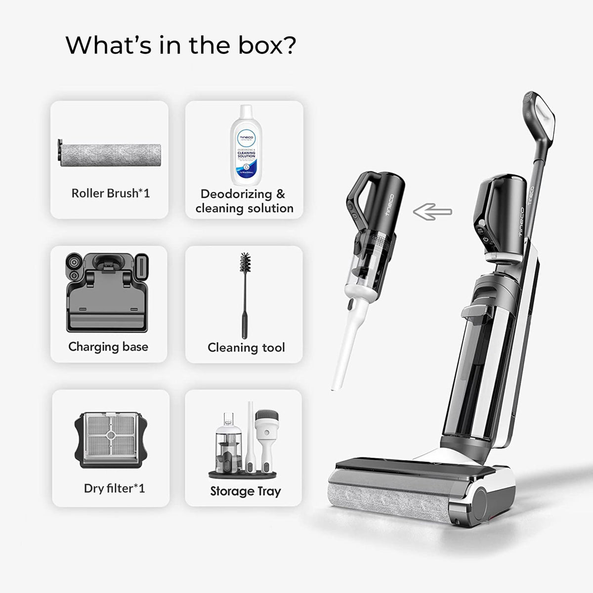 Tineco S5 Combo Cordless Wet & Dry Vacuum Cleaner, Converts to Handvac, Lightweight & Self-Propelled, Hands-Free Self-Cleaning, iLoop Smart Sensor, Tough Stain Removal, Auto Floor Washer - image 6
