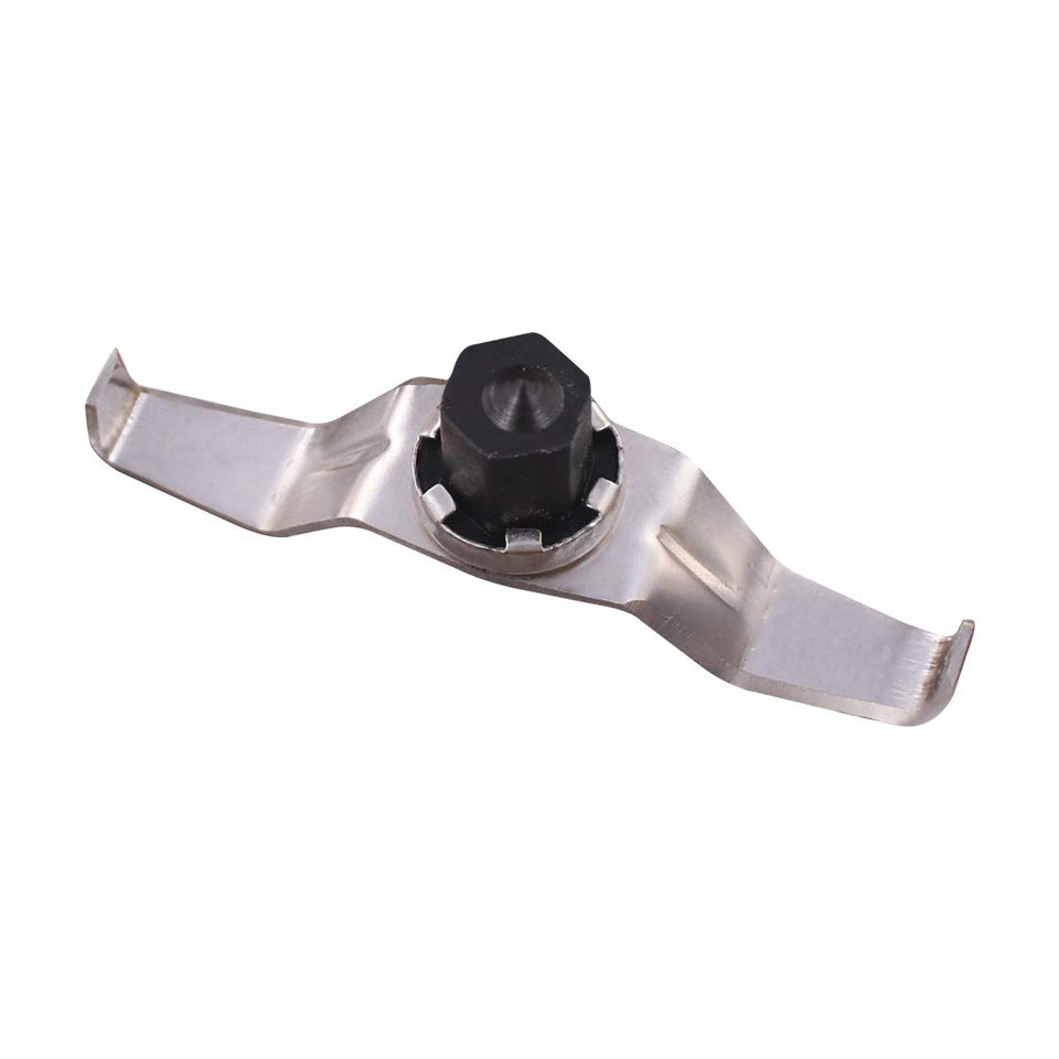 Two-armed stainless steel blade with black coupler for the Wonderchef Vietri 63153026 mixer grinder