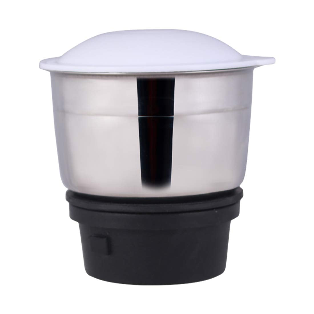 Wider, shorter stainless steel jar with white lid and black base for the Wonderchef Vietri 63153026 mixer grinder