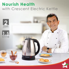 Wonderchef Crescent 1.5 L Stainless Steel Electric Kettle
