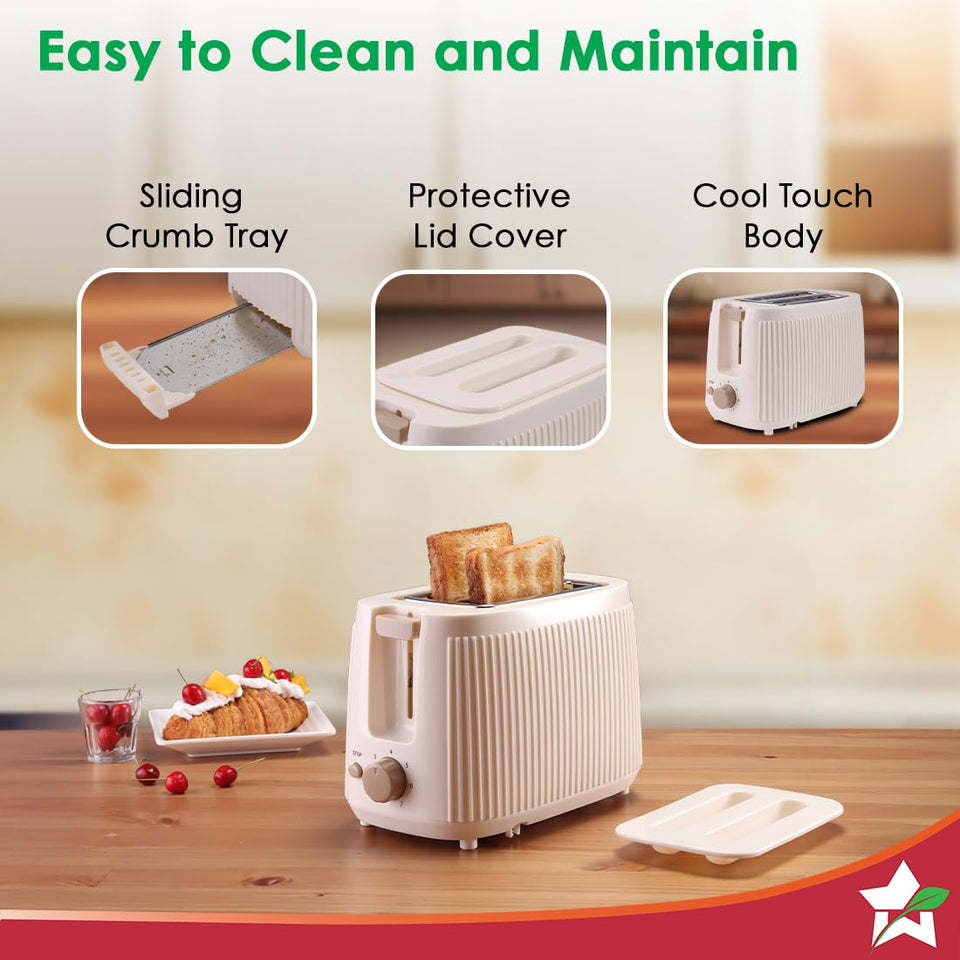 Wonderchef Regalia 63155114 toaster with sliding crumb tray, protective lid cover and cool touch body