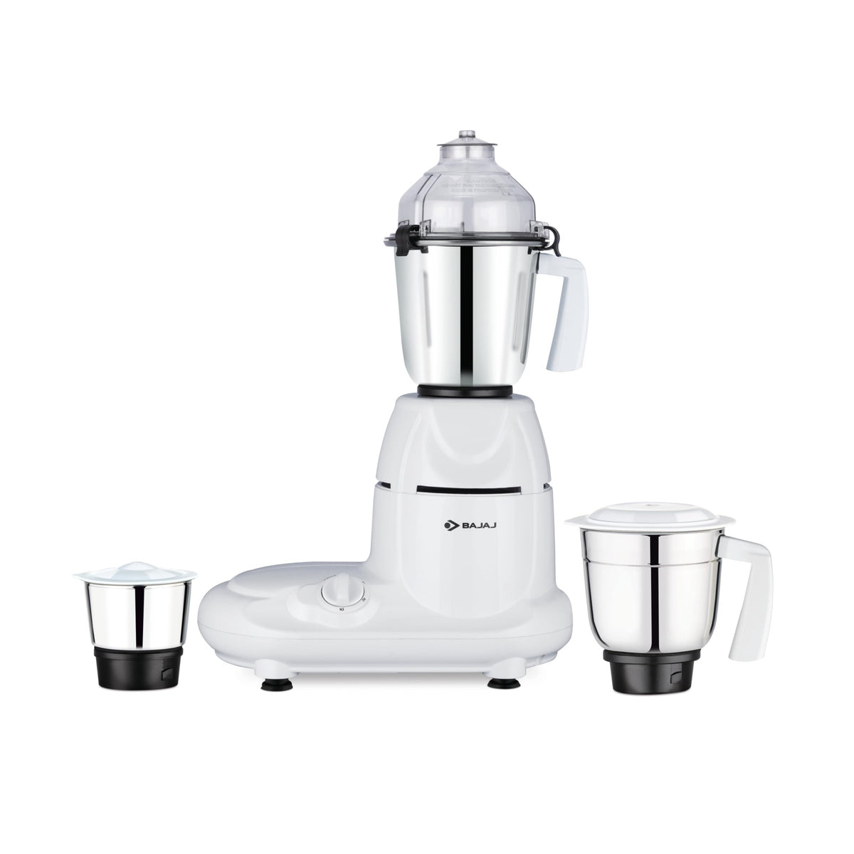 Bajaj Twister 410526 white 750 W mixer grinder with base unit and three stainless steel jars