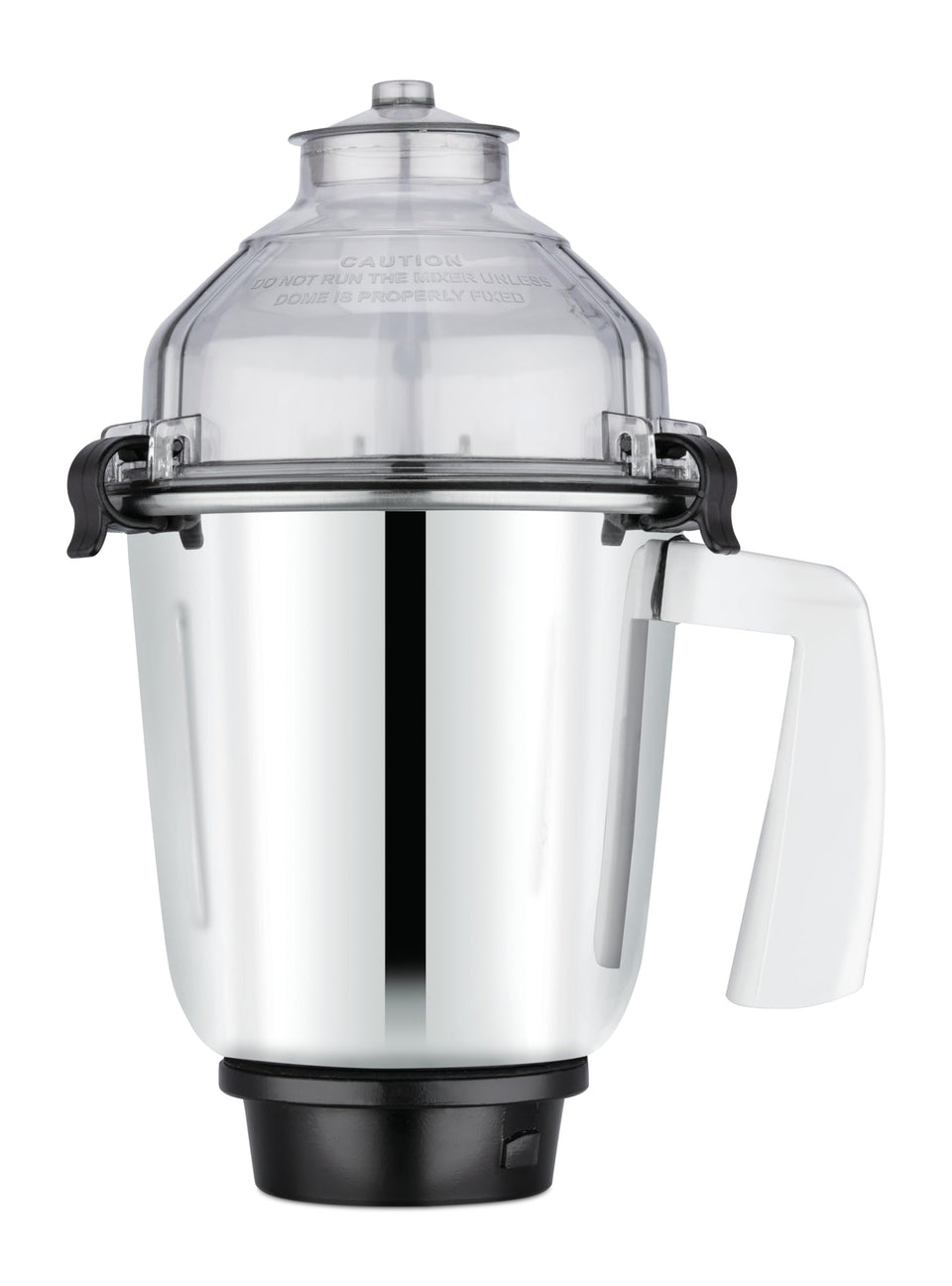 Bajaj Twister 410526 1.5 L stainless steel liquidizing jar with transparent dome lid and locking clips