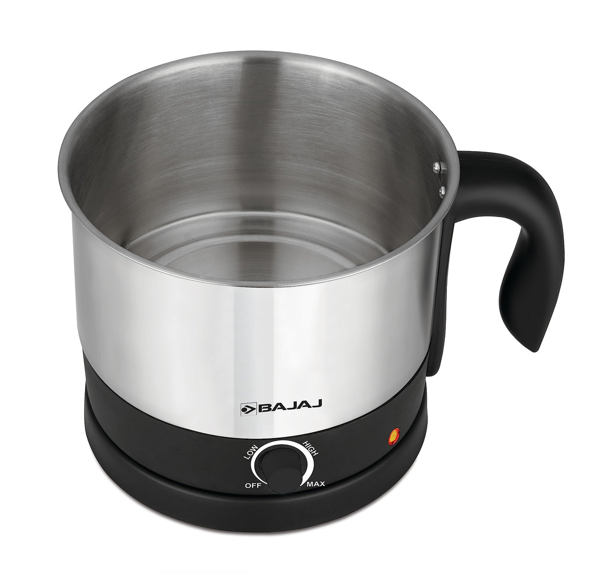 Bajaj KTS 1.0 Multicook kettle with lid removed showing the stainless steel inner bowl