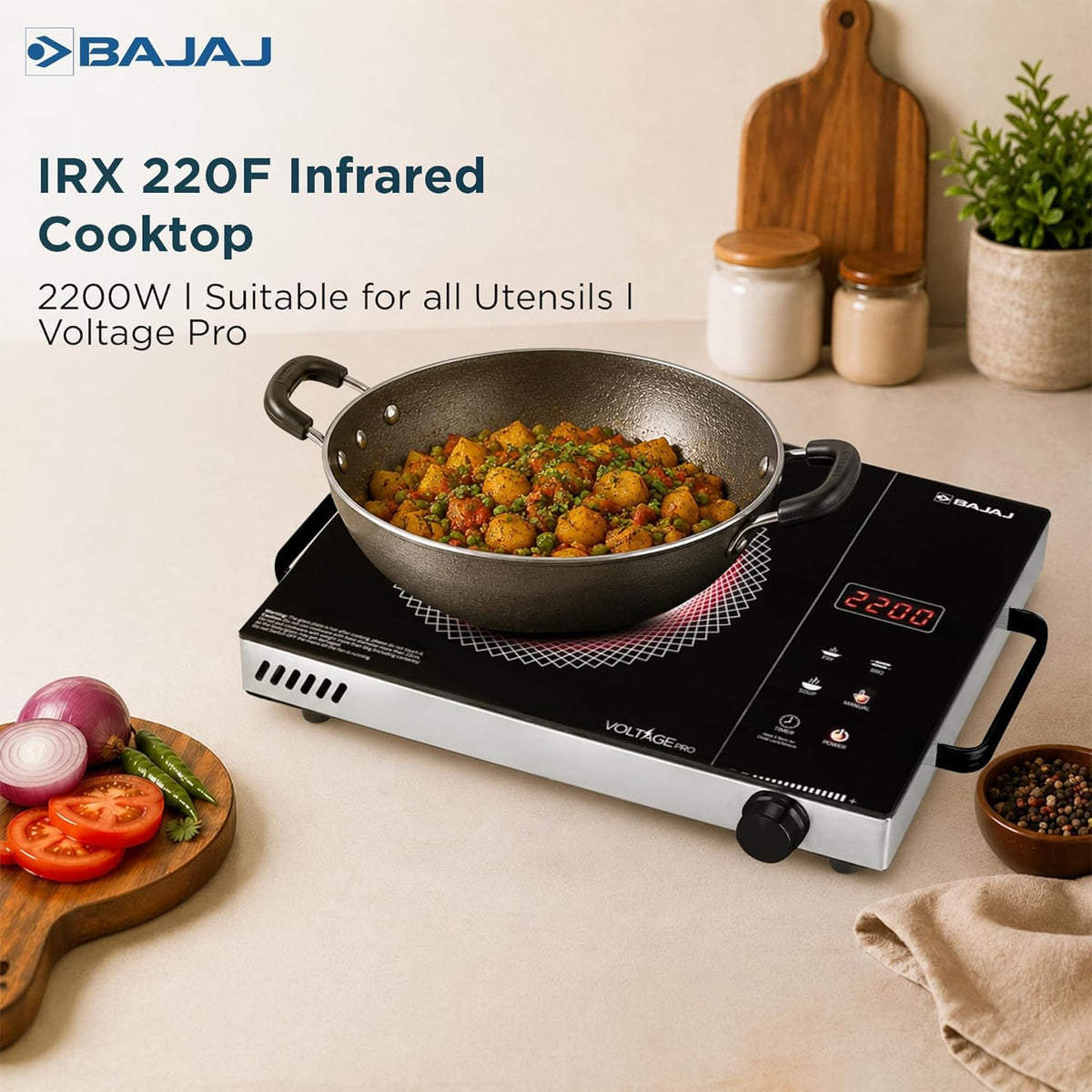Bajaj IRX 220F Voltage Pro infrared cooktop product image