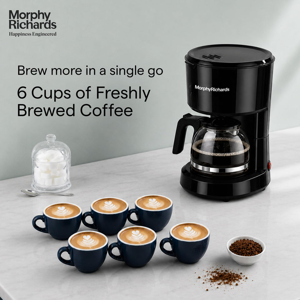 Morphy Richards 350012 Europa Drip coffee maker with six cups of coffee, 6 cups brewed in a single go