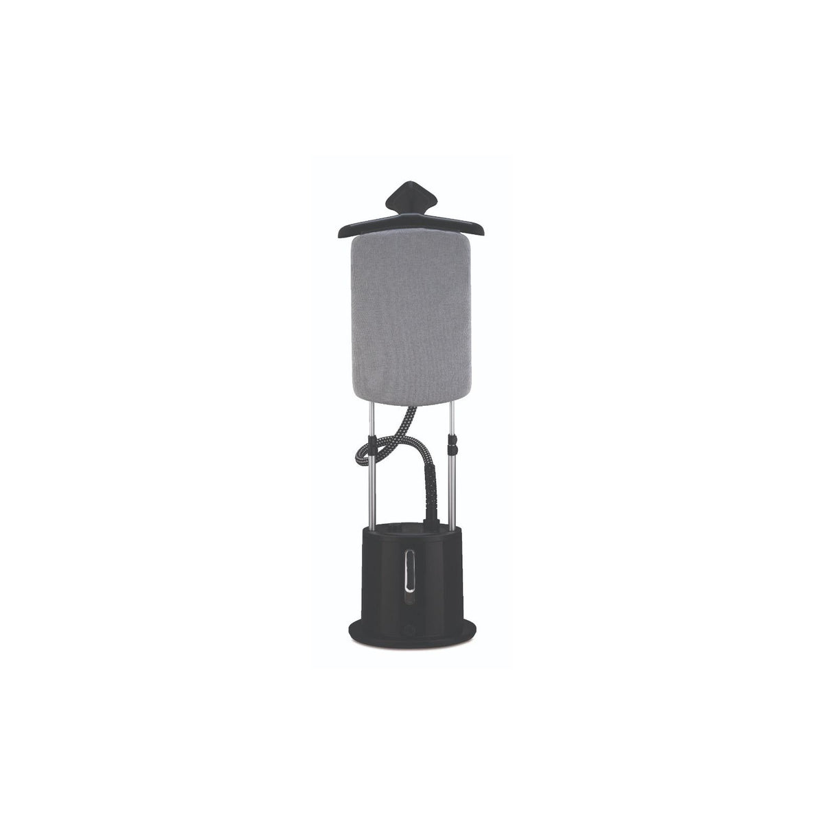 Morphy Richards Vogue Professional Upright GS garment steamer, front view with grey board, black base and water level window