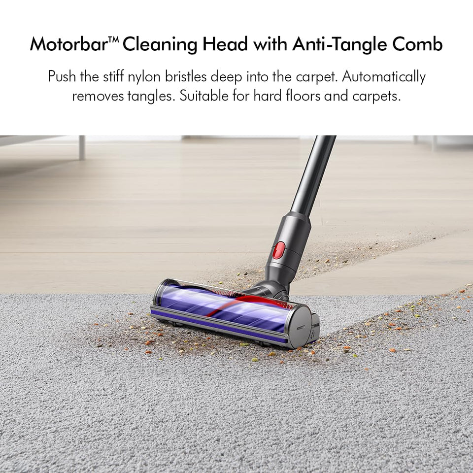 Dyson 448793-01 Motorbar cleaning head with anti-tangle comb on carpet and hard floor