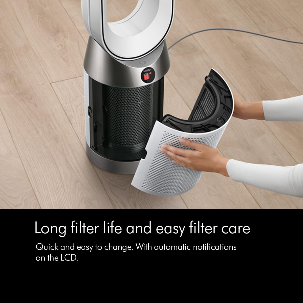 Dyson TP10 Purifier Cool Gen1 with the filter cover removed for easy filter change