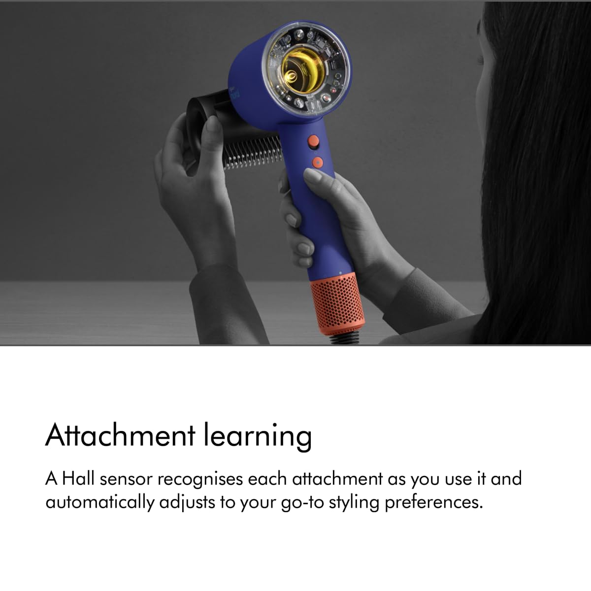 Dyson Supersonic Nural 515217-01 attachment learning with Hall sensor recognising an attachment