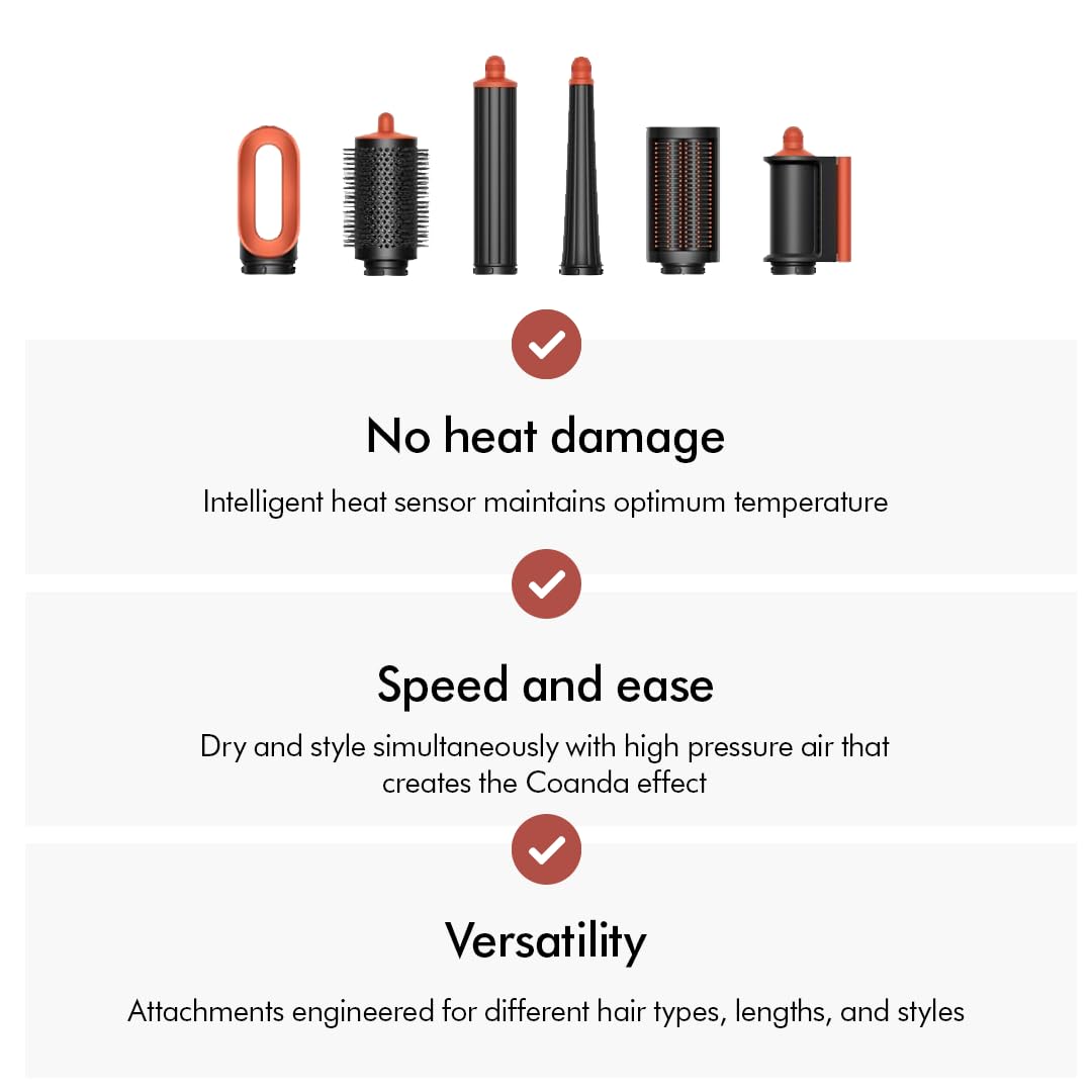 Dyson Airwrap i.d. 533818-01 attachments with benefits: no heat damage, speed and ease, versatility