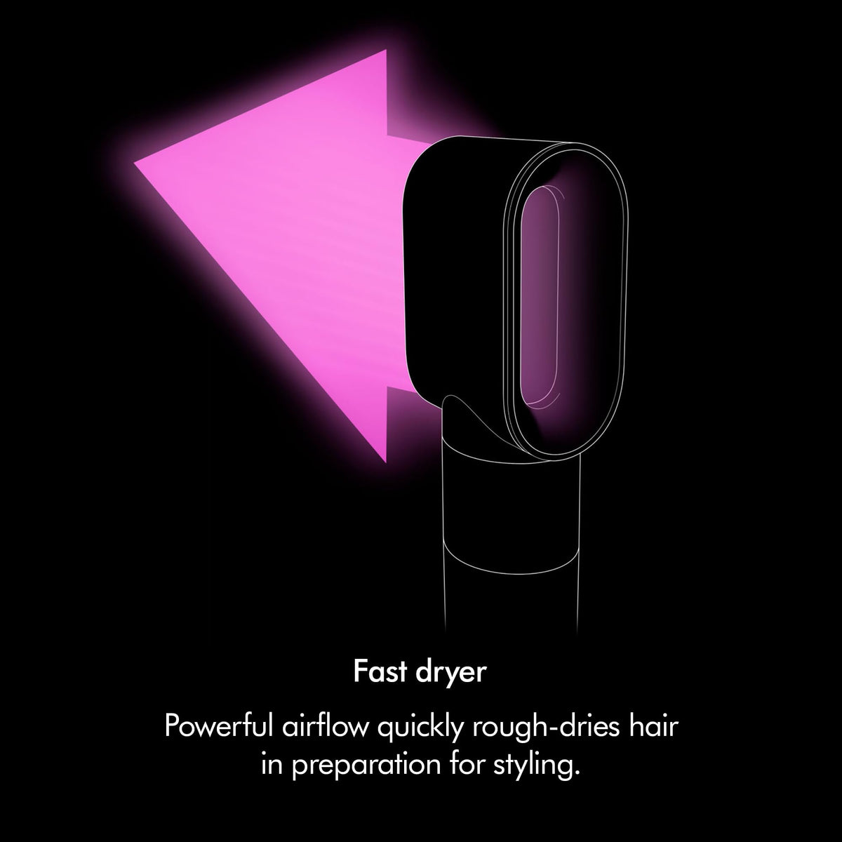 Dyson Airwrap Origin 113162-01 fast dryer attachment with airflow diagram