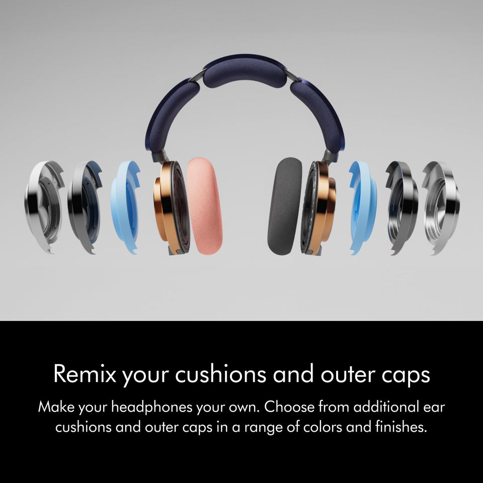 Dyson OnTrac 759558-01 headphones with interchangeable outer caps and ear cushions in various colours