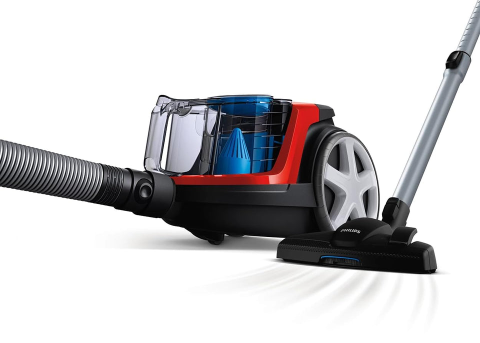 Philips FC9351/01 vacuum cleaner with hose, telescopic tube and nozzle on the floor