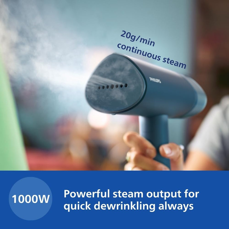 Philips STH3000/20 steamer releasing continuous steam, 20 g/min at 1000 W