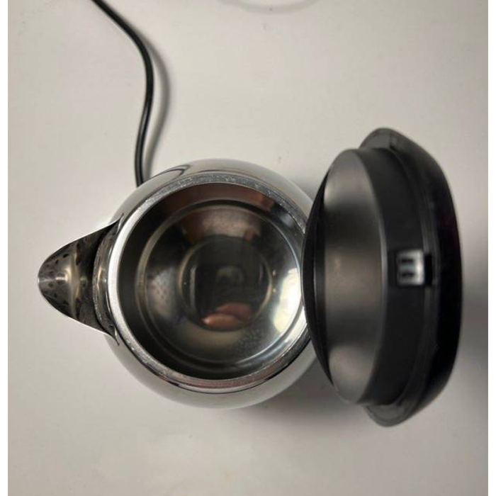 Top view of Philips HD9363/00 electric kettle with the lid open, showing the stainless steel interior and spout filter