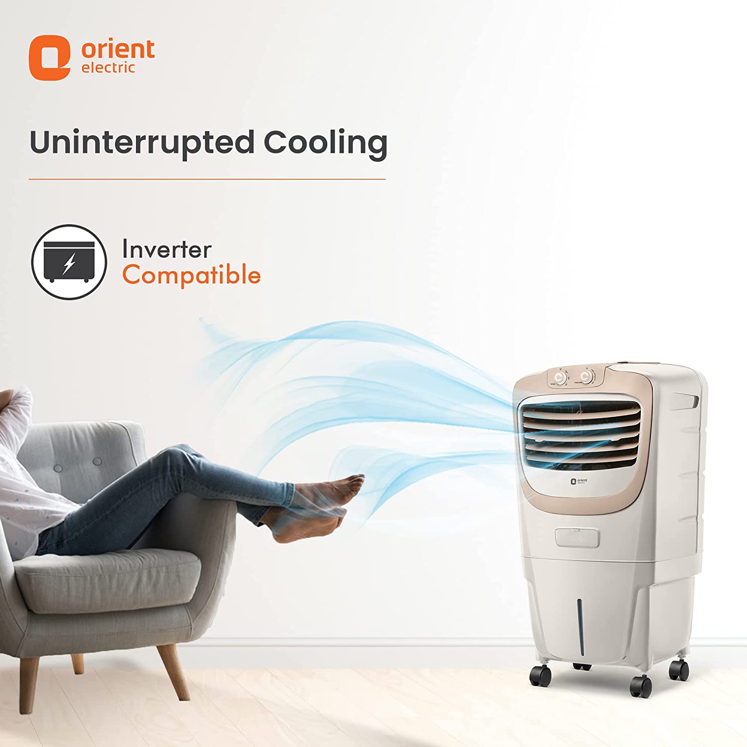 Orient Electric Premia 36L Personal Air Cooler (Beige)