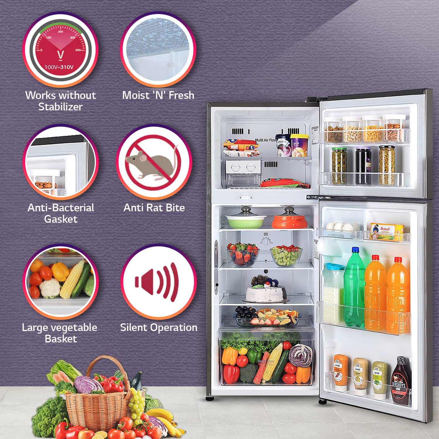 LG Refrigerator ‎GL-I292RPZX 242Lt 3Star Shiny Steel 	‎	‎