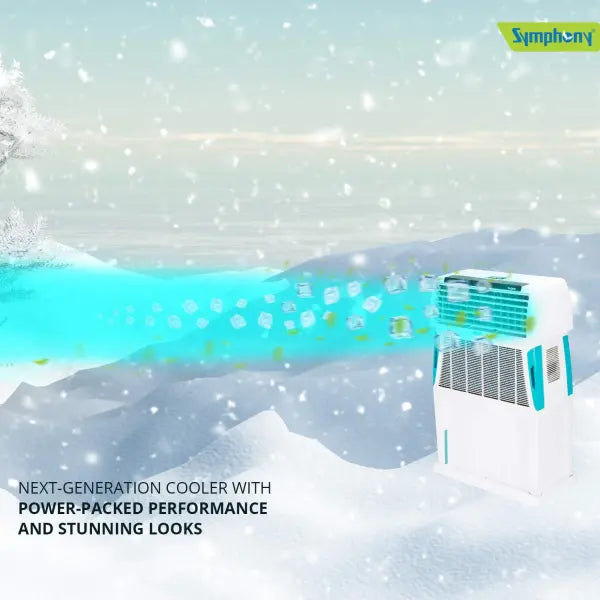 Symphony Touch 110 Room Air Cooler 110-litres, with Remote (White)