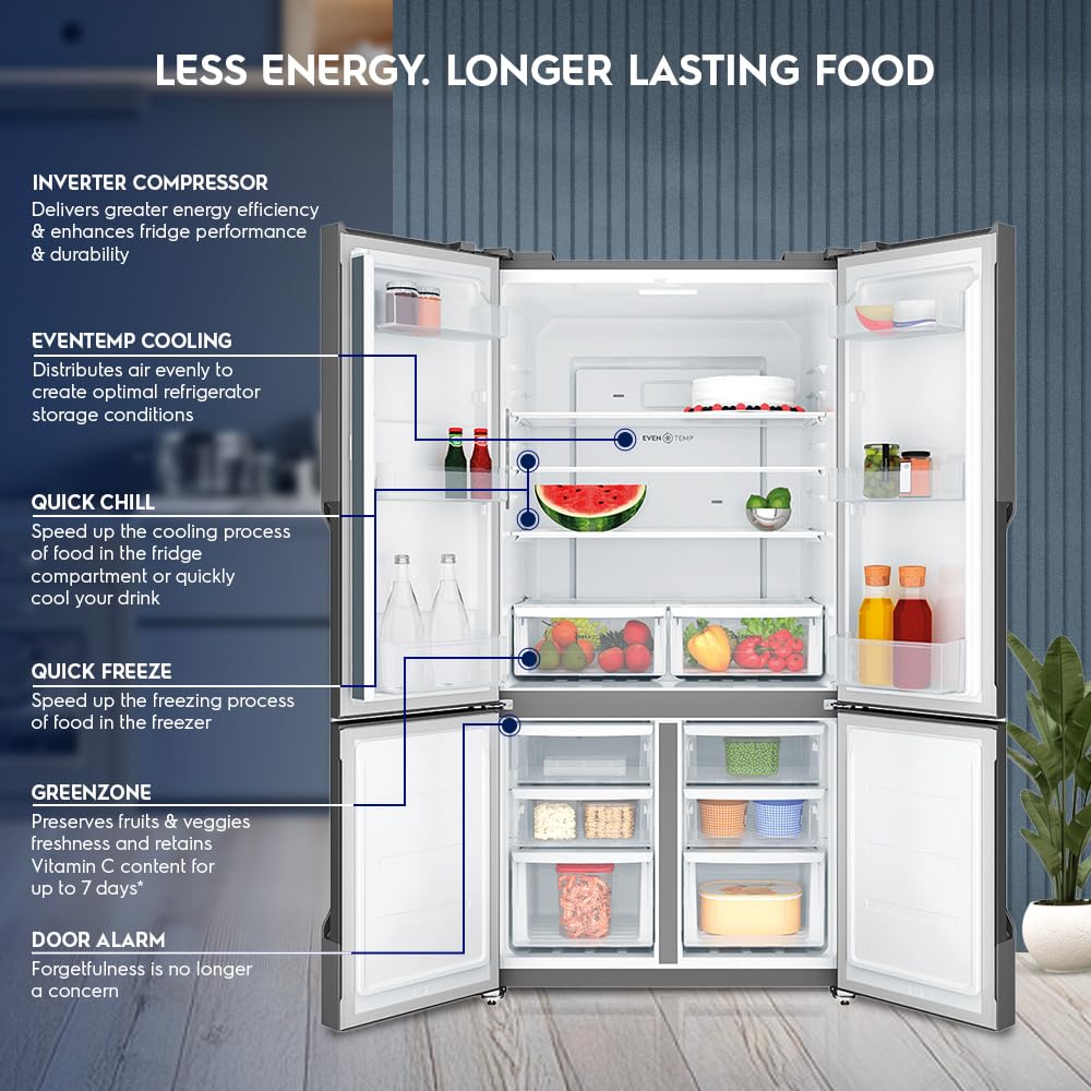 Electrolux EQE5600B-S 564L French Door Refrigerator: Spacious & Efficient Inverter Design