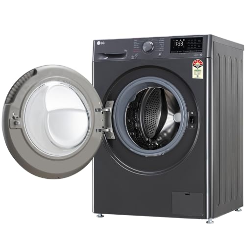 LG 8 Kg, 5 Star, AI Direct Drive Technology, Steam & 6 Motion DD Fully-Automatic Front Load Washing Machine (FHP1208Z3M, Intelligent & Convenient Fabric Care, Allergy Care, Middle Black)