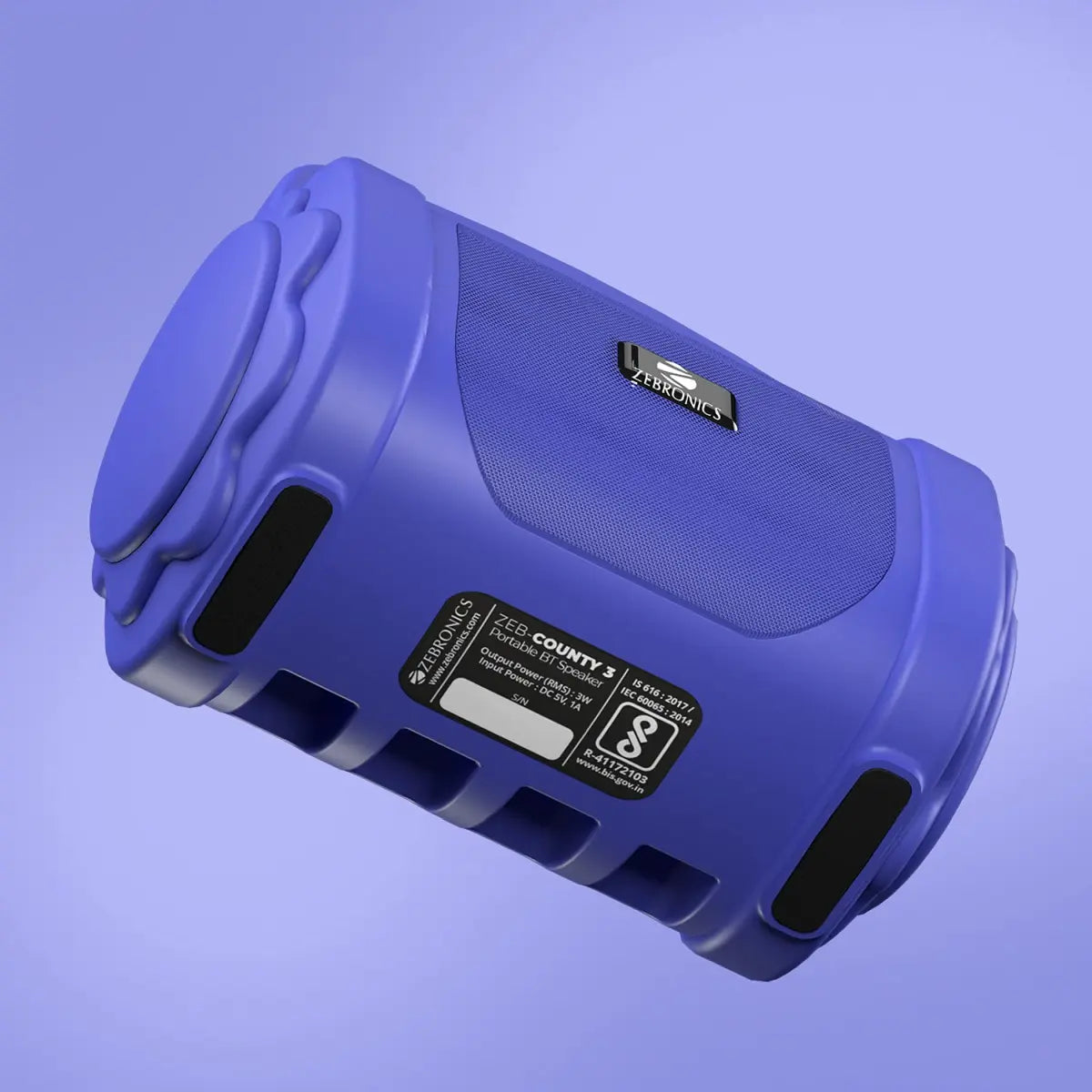 Zebronics Zeb-County 3 Portable Wireless Speaker Supporting Bluetooth v5.0, FM Radio, Call Function, Built-in Rechargeable Battery, USB/Micro SD Card Slot, 3.5mm AUX Input, TWS (Blue)