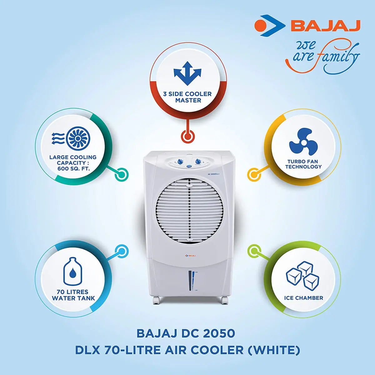 Bajaj DC 2050 DLX 70 Ltrs Room Air Cooler White