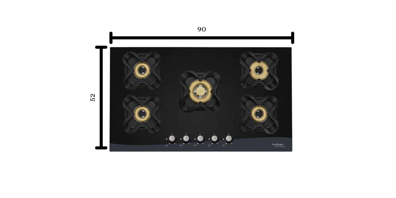 Hindware KA Hob Tulip 5B 90CM Black