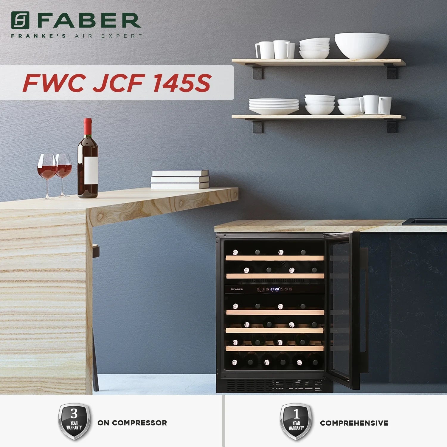 Faber Freestanding/ Built In wine cooler FWC JCF-145S Black