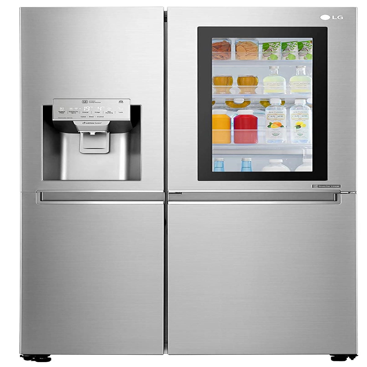 LG 668 L Frost Free Side-by-Side InstaView Door-in-Door Refrigerator(GC-X247CSAV, Noble Steel, Inverter Compressor)