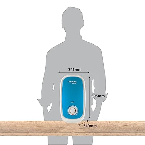 Hindware Atlantic Eryne 15L Storage Water Heater, Wall Mounting, White & Blue