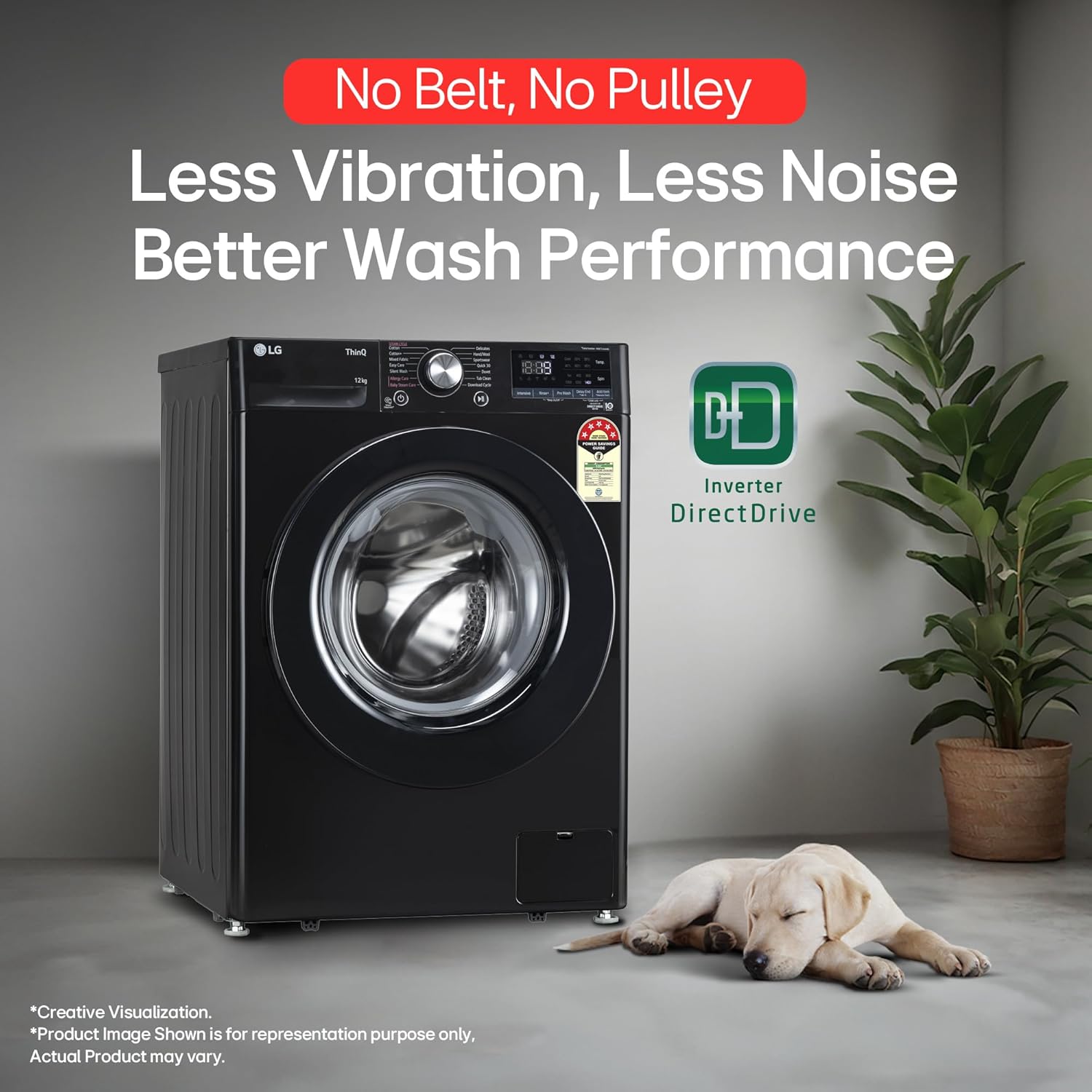 LG 12kg 5-Star AI Direct Drive Wi-Fi Steam Fully Auto Front-Load Washer (FHP1412Z3O)