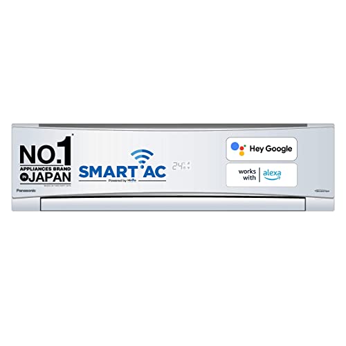 Panasonic 1.5 Ton 4 Star Wi-Fi Inverter Smart Split AC (Copper Condenser, 7 in 1 Convertible with AI, 4 Way Swing, PM Filter, CS/CU-NU18YKY4W,2023 Model, White)