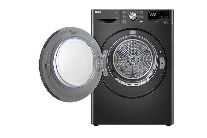 LG 9Kg Dryer DHV09SAB, Dual Inverter Heat Pump, Black Steel