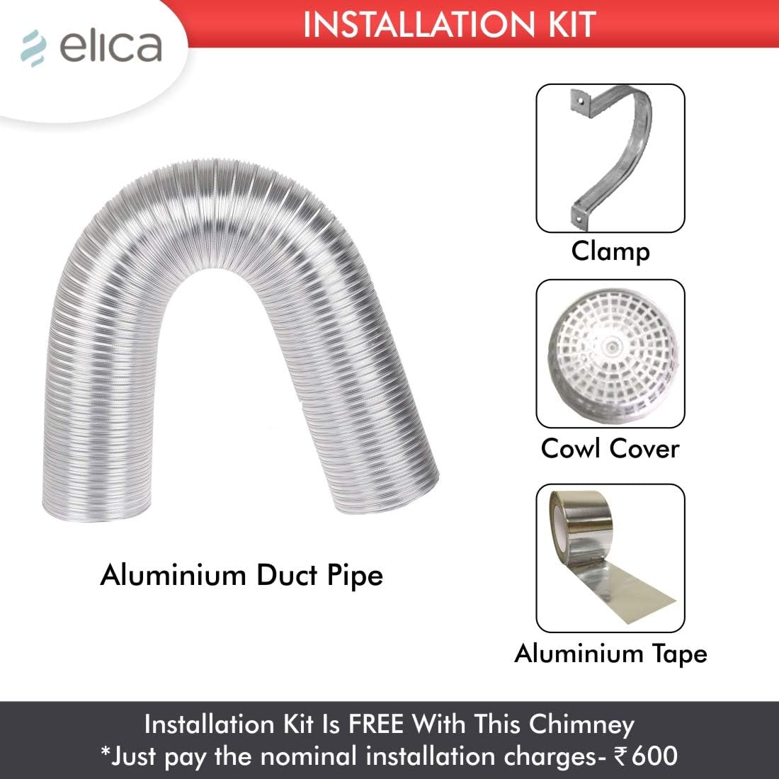 Elica 60 cm 1220 m3/hr Chimney (GLACE SF ETB PLUS LTW 60 PB LED, Black) with Installation Kit