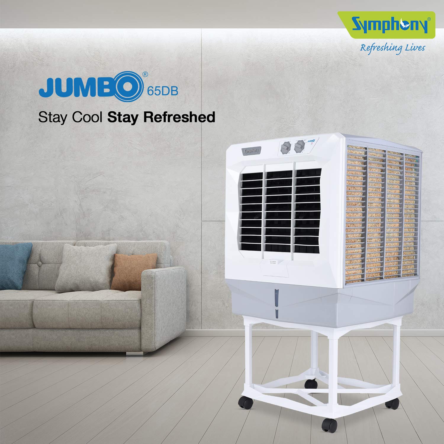 Symphony JUMBO 65 DB Desert Air Cooler Grey
