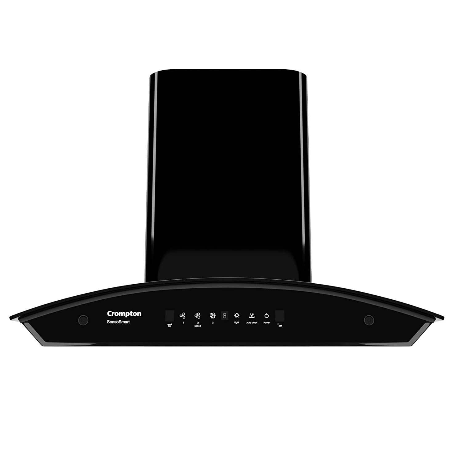 Crompton SensoSmart Curved 60cm Chimney Filterless (Black) 1210 m³/hr (CHD-SSC60FLE-MBL)