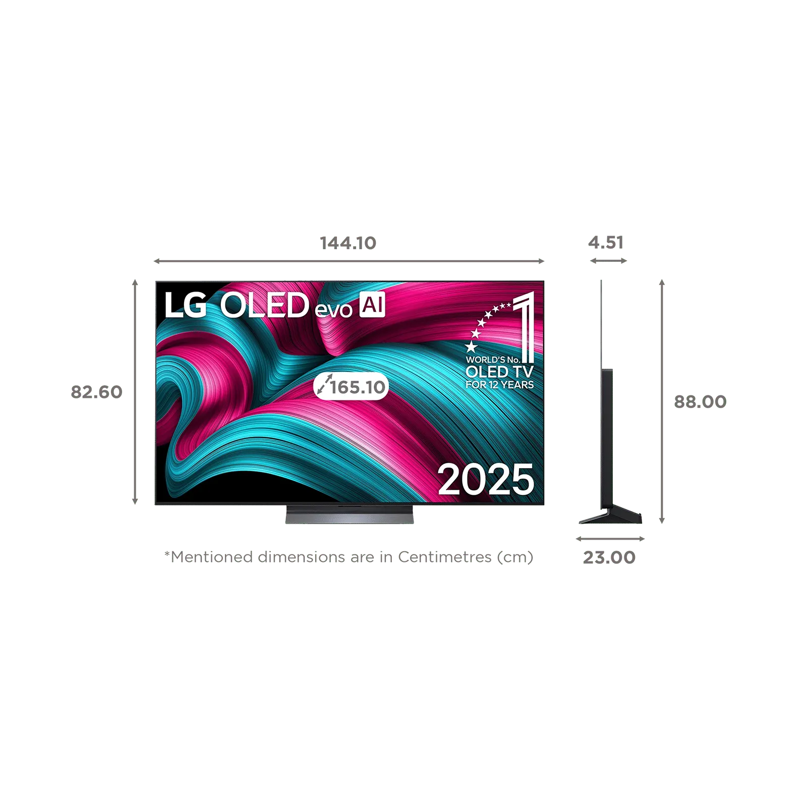 LG 65 OLED 4K Ultra HD Smart TV with Dolby Atmos and WebOS - 165 cm