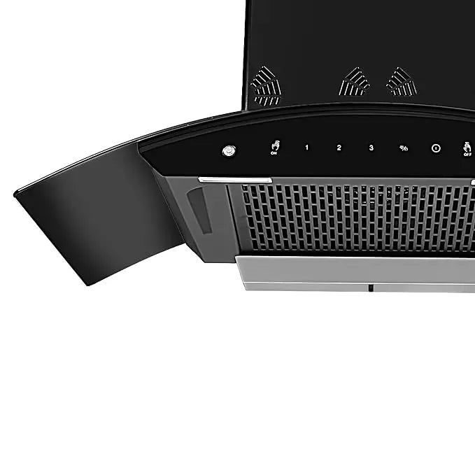Faber 90 cm Suction1250m3/hr Auto clean Chimney (HOOD ORIENT SMART 3D IND HC SC EBK 90, Filterless Touch & Gesture Control||Black
