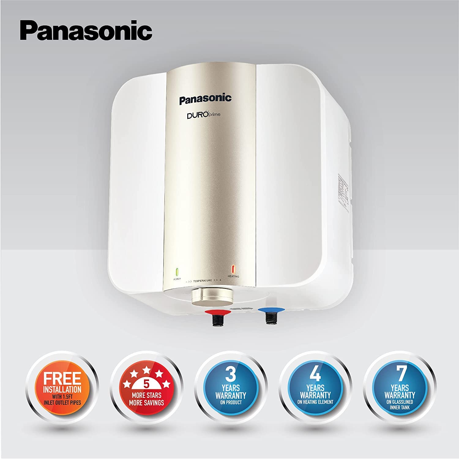 Panasonic 15 Ltr Duro Prime Storage Water Heater (Geyser) BEE 5 Star Rated