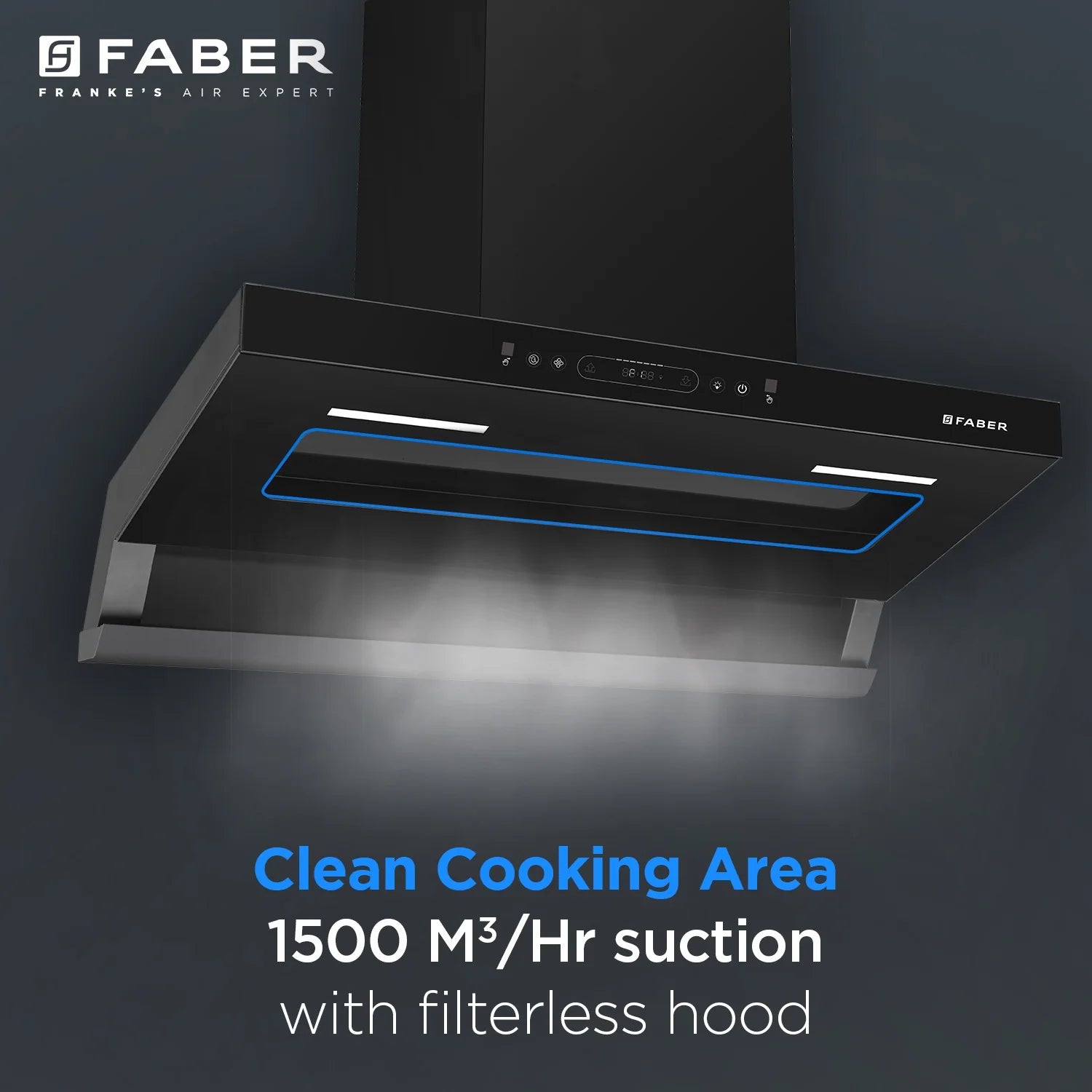 Faber 90 cm Wall Mounted Chimney VIVID FL HC BK 90