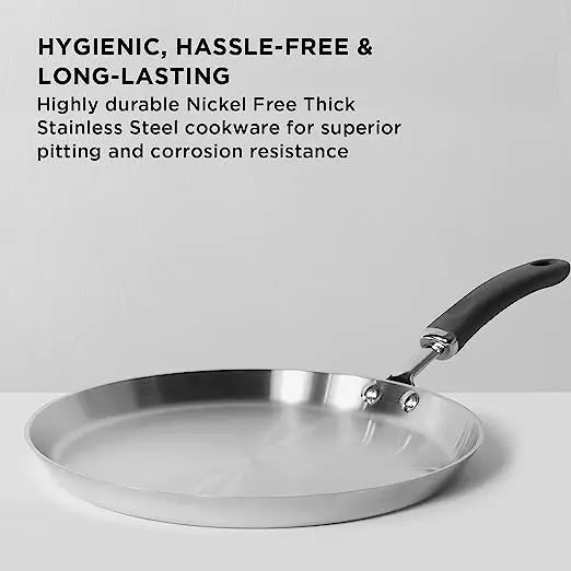 Meyer Trivantage Stainless Steel Flat Tawa Induction Base 31611 28cm Sliver