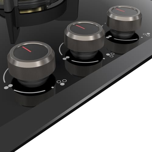 KAFF ASHFORD ASF 603 Built-in Hob/Hobtop 3 Burners, Auto Electric Ignition Glass Top, 60 CM, Full Brass Burners with all Flame Failure Device, 8 MM Thick Toughened Glass (Black)