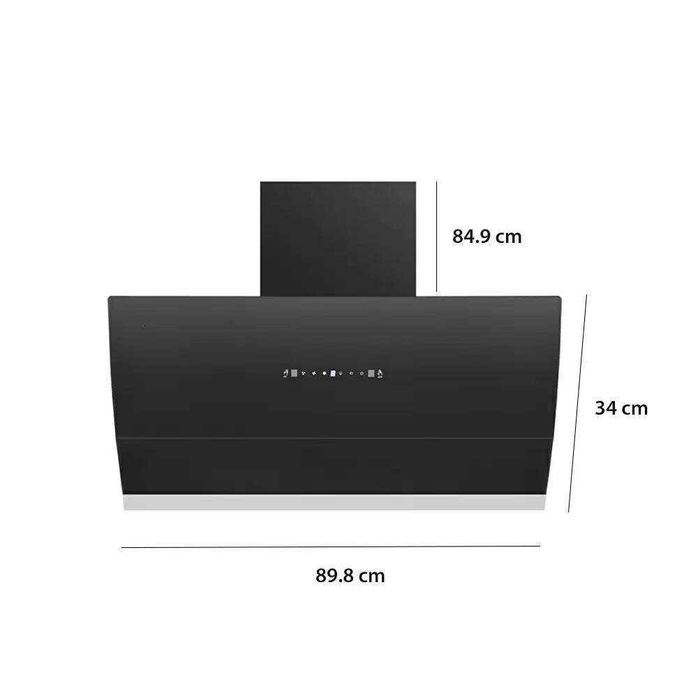 Blaupunkt 5IS69860 90cm Heat Auto Clean Filterless Hood Wall Mount Kitchen Chimney, 900 m³/hr Suction - Black (2 Yr Warranty)