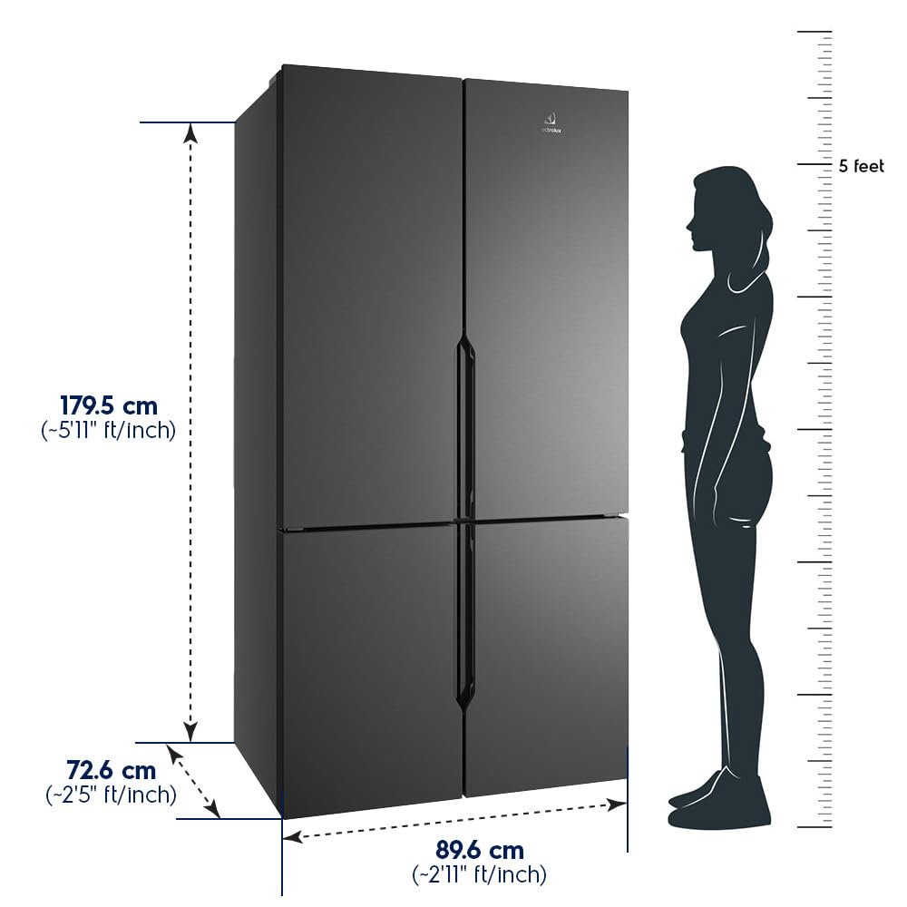 Electrolux 564L Inverter French Door Refrigerator EQE5600B-B - Frost Free, 4 Door, Side by Side