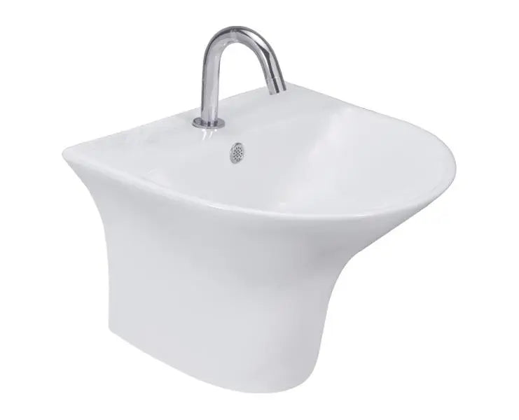 Cera S2010104 Cisco 480x425 mm One Piece Wash Basin With Integrated Pedestal White Colour