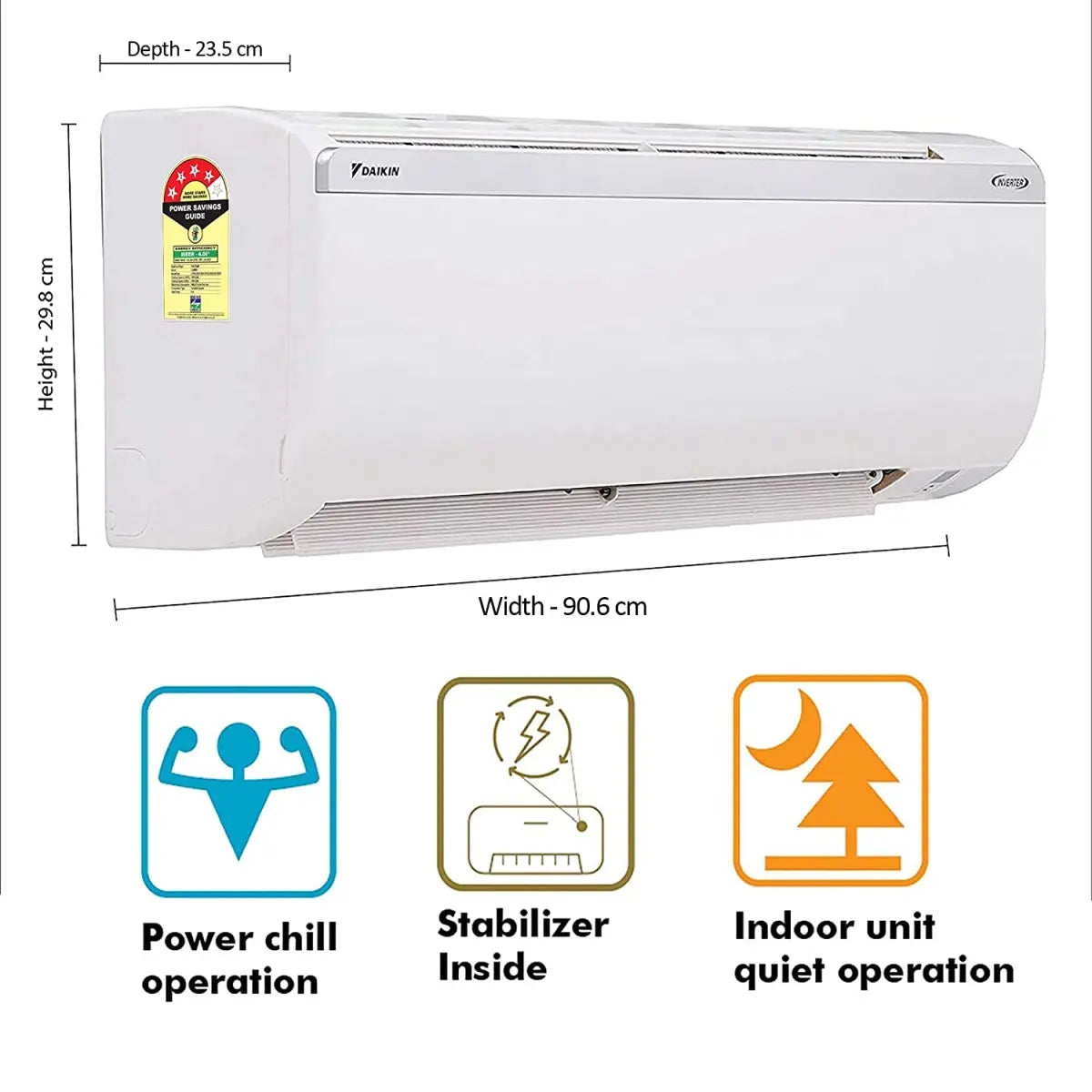 Daikin 1.5 Ton 4 Star Inverter Split AC (ATKL50UV16 White)