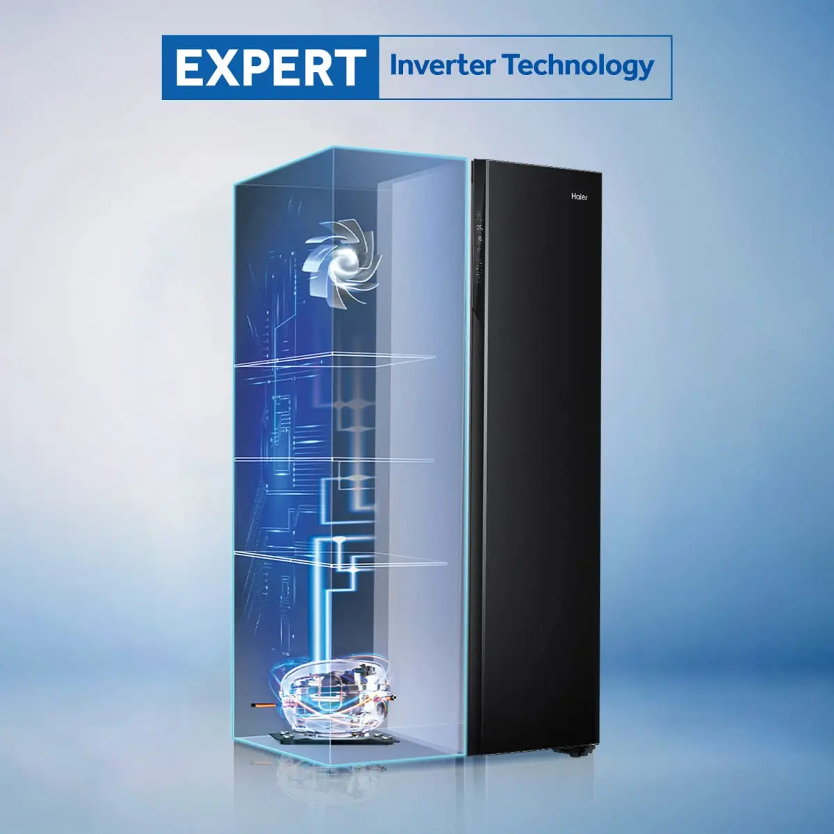 Haier 628 L Triple Door Side By Side Refrigerators, Expert Inverter Technology (HRT-683KS, Black Steel, Magic Convertible, Made In India)