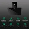 Faber Zenith FL HC SC BK 90cm Ducted Chimney with Odor Sensor (Black) - 1400m3/hr Auto Clean Wall Mount