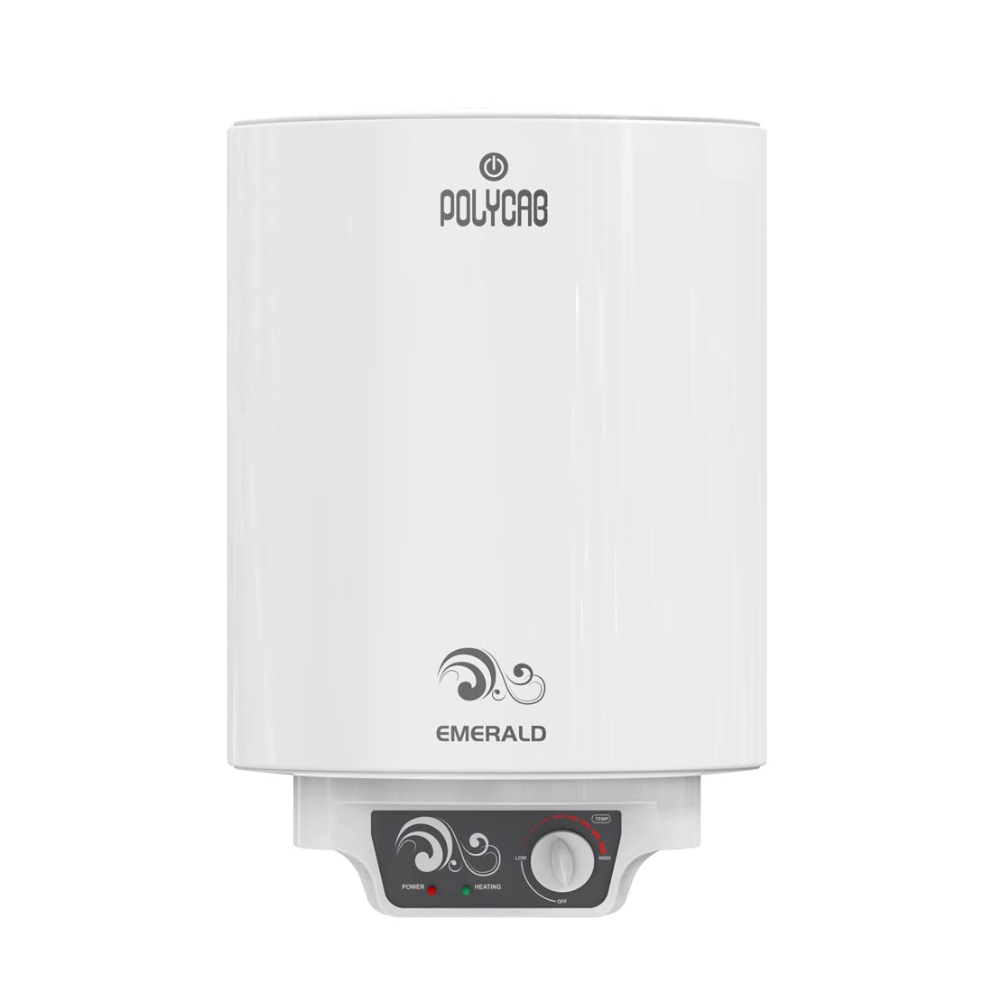 Polycab Emerald 10 litre Electric Storage Water Heater (Geyser) with 4 Star BEE Rating, Anti-rust tank, shock-proof body with advanced safety and 7 Year Inner Tank Warranty (White)